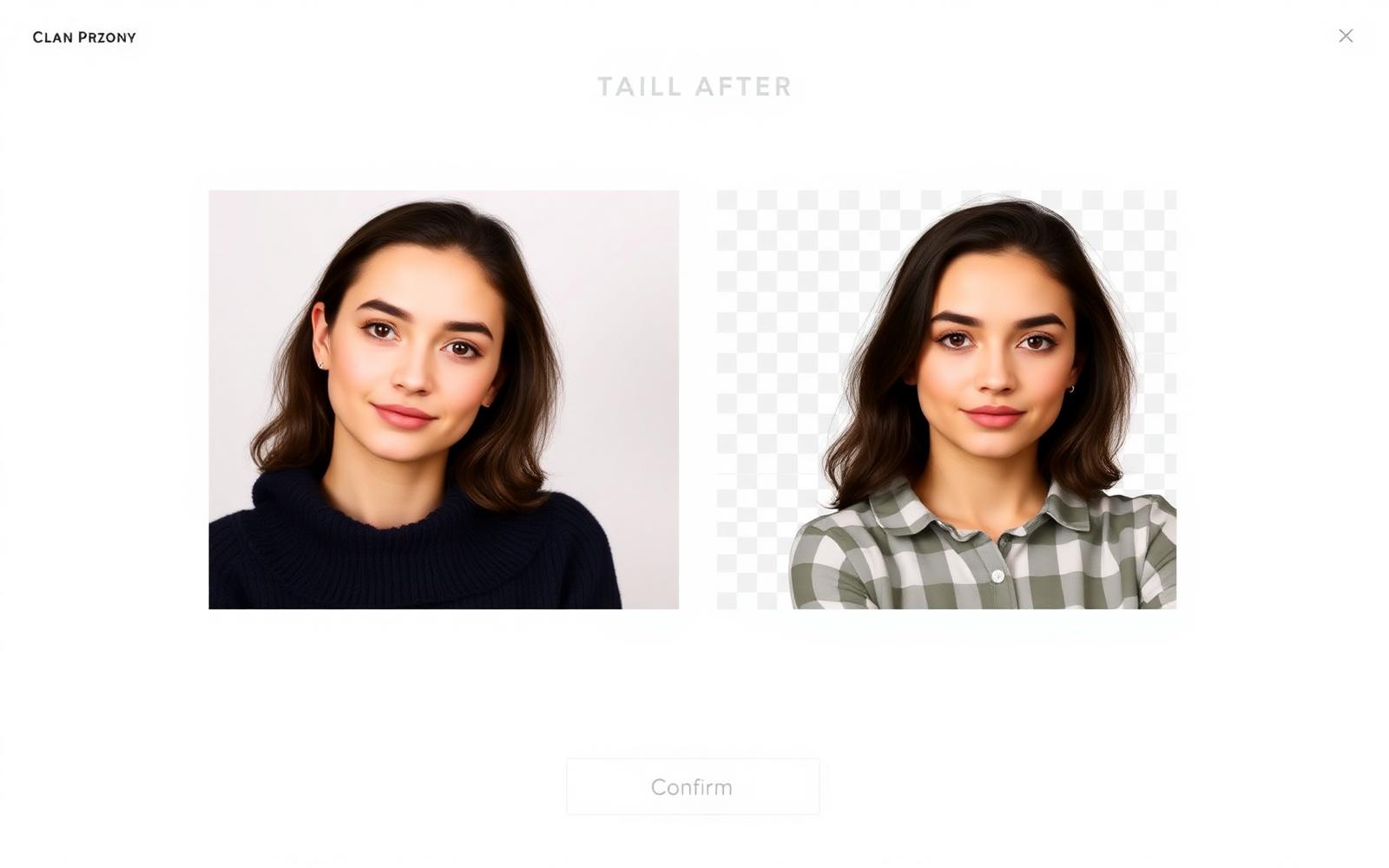 Before / After preview. Confirm before you commit the compute.
